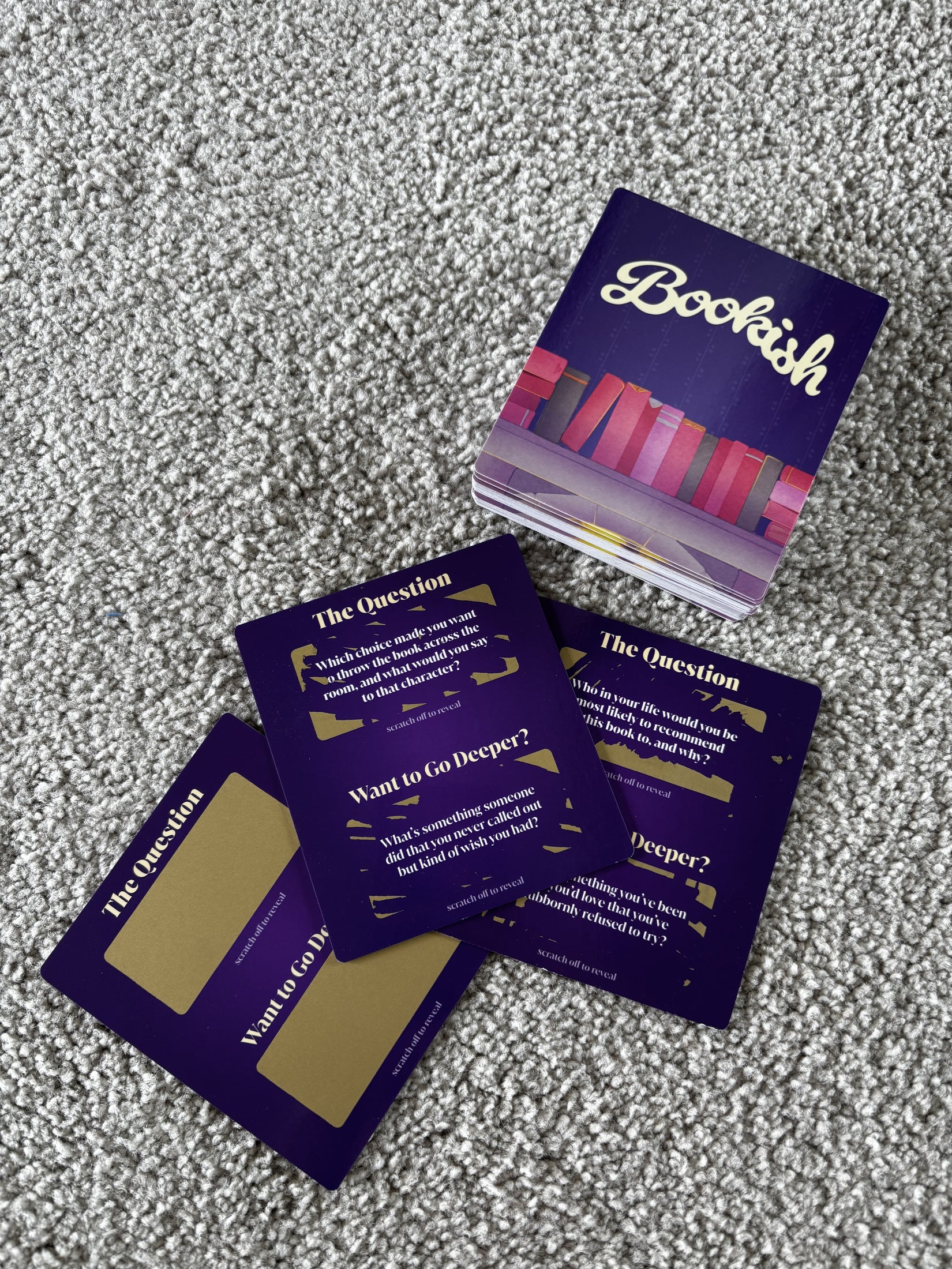 Bookish cards overhead